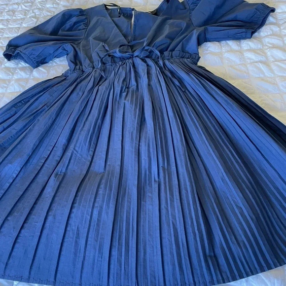 EUC Lulu's Deep Blue Puff Sleeve Dress - Picture 13 of 14